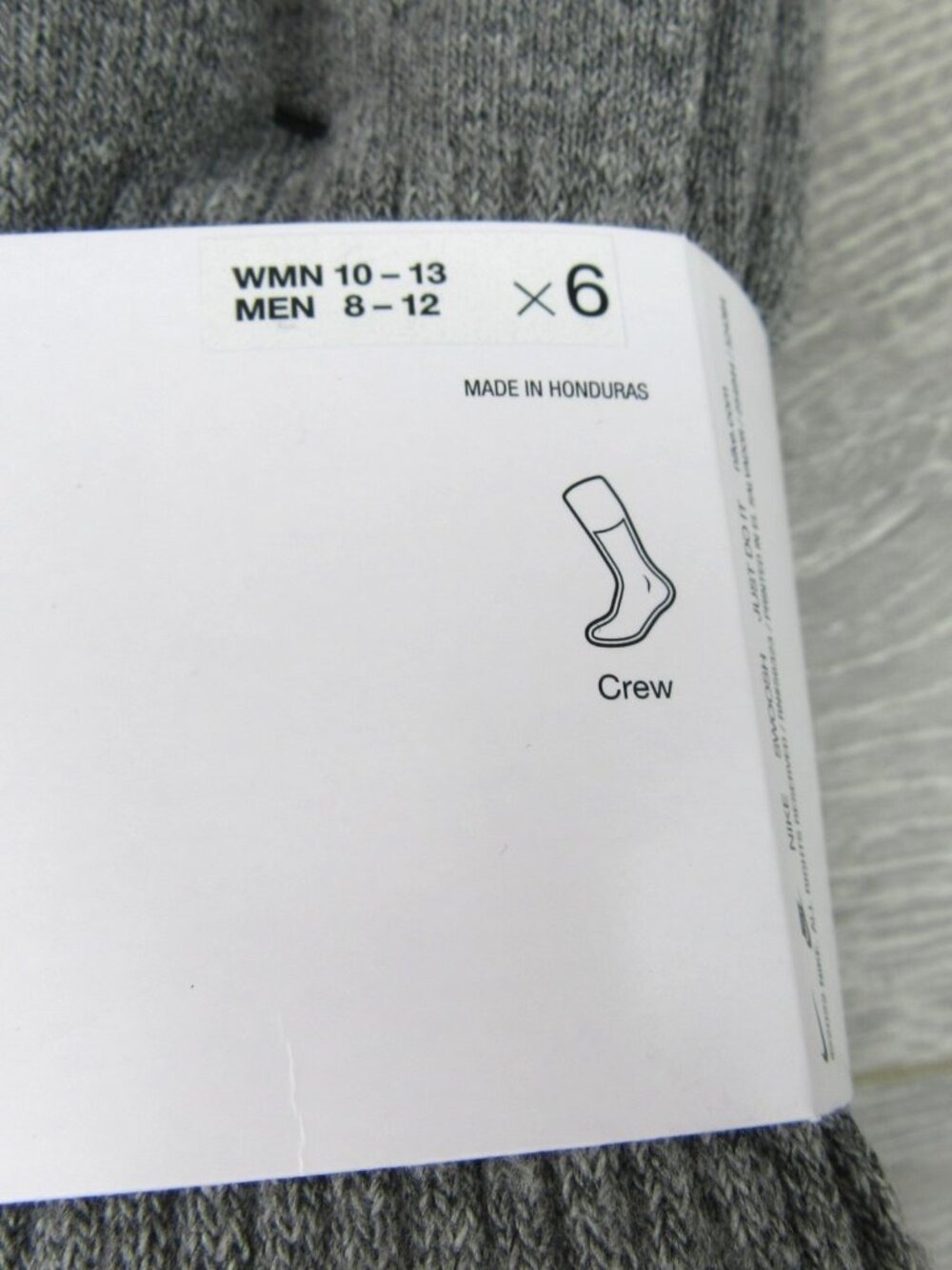 Nike Everyday Cushioned Crew Socks Men's Size 8-12 Grey 6 Pack NEW - Picture 5 of 10